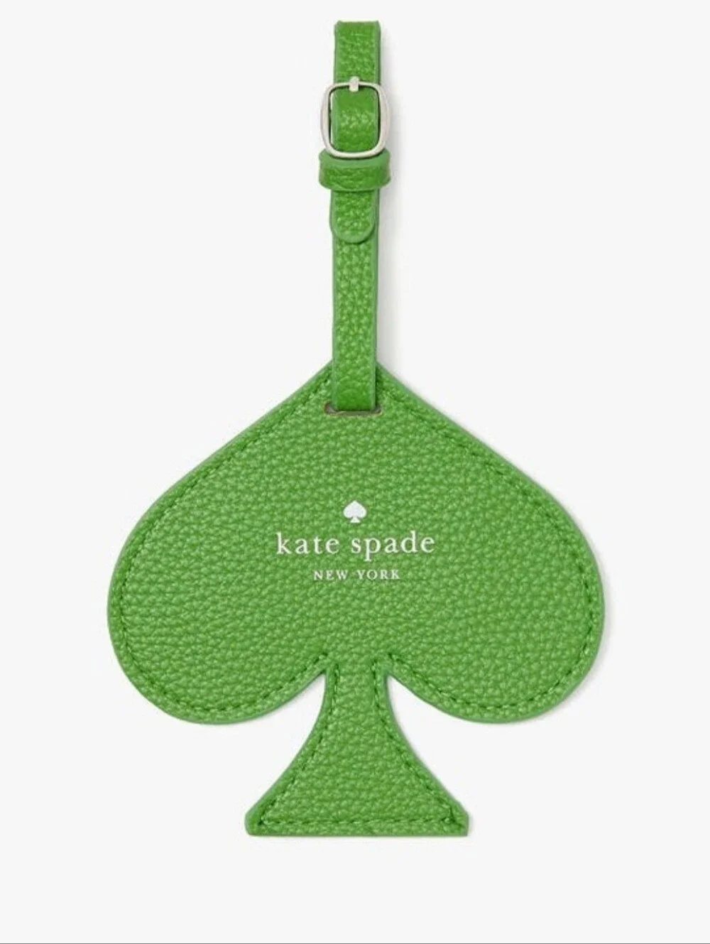 Kate Spade Green Leather Spade Luggage Tag NWOT